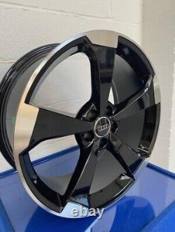 19 Gloss Black & Polished Rota Style Alloy Wheels To Fit Audi A3 / A4 / A6