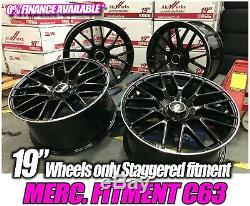 19 Mercedes AMG C63 Style alloy wheels Staggered Black C-class/E-class +
