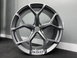 19 New 2023 RS6 Style Alloy Wheels Gun Metal Audi A3 S3 SQ3 VW Golf R 5x112