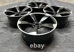 19 New x4 TTRS Style Alloy Wheels Satin Black Machined Audi A4 A6 A8