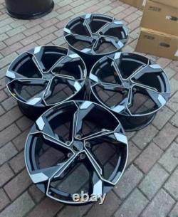 19 Q8 E TRON Style Alloy Wheels Black Machined Audi Q2 Q3