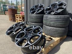 19 Queenstown Style Alloy Wheels + Tyres Gloss Black Audi A3 S3 A4 S4 TT Q3