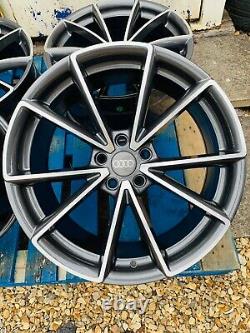 19 RS4 Style Alloy Wheels Only Gunmetal Grey/Polished for Audi A4 (B8 & B9)