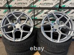 19 SILVER BMW ALLOY WHEELS COMPETITION STYLE STAGGERED +TYRES 5x120 CONCAVE XT2