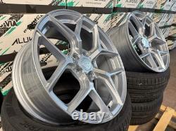 19 SILVER BMW ALLOY WHEELS COMPETITION STYLE STAGGERED +TYRES 5x120 CONCAVE XT2