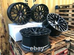 19 TTRS Rotor R8 RS8 Style Alloy Wheels GLOSS BLACK Audi A5 A4 A6 5x112