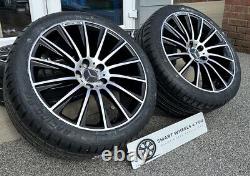 19 Turbine Style Alloy Wheels and Tyres Blk Pol Wide Rear Mercedes E-Class W213