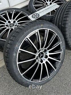 19 Turbine Style Alloy Wheels and Tyres Blk Pol Wide Rear Mercedes E-Class W213