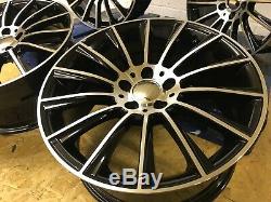 19 Twist C63 style alloy wheels Staggered black pol Mercedes C-Class E-Class