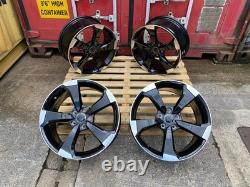 19 VW TTRS Style Alloy Wheels Gloss Black Golf MK5 MK6 MK7 MK7.5