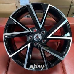 19 Vrs 2 Style Alloy Wheels To Fit Skoda Octavia Superb Seat Leon Black Pol