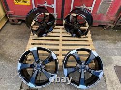 19 x4 New 2023 TTRS Style Alloy Wheels Gloss Black Audi A3 S3 RS3 A4 S4 A6 S6