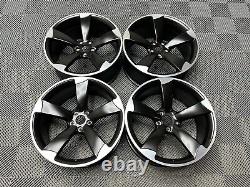 19 x4 New TTRS Style Alloy Wheels Satin Black Machined Audi A4 A6 5x112