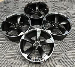 19 x4 New TTRS Style Alloy Wheels Satin Black Machined Audi A4 A6 5x112