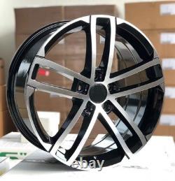 19x8 Inch Nogaro Style Alloy Wheels Black Machined OMI Wheels