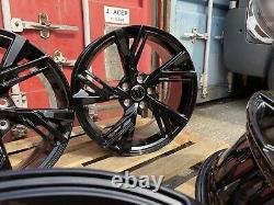 20 2018 RS5 Style Alloy Wheels Gloss Black Audi A4 A5 A6 A7 A8 5x112