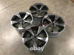 20 2019 RS3 TTRS Rotor Style Alloy Wheels Gun Metal Machined Audi A4 A5 A6 A7