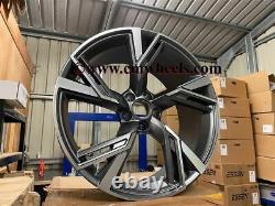 20 2020 RS6 Performance Style Alloy Wheels Satin Gun Metal Audi A5 A7 S5 S7 RS5