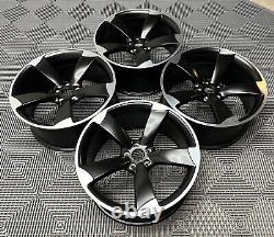 20 4x TTRS Rotor DEEP CONCAVE Style Alloy Wheels Satin Black Audi A5 A7 S5
