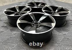 20 4x TTRS Rotor DEEP CONCAVE Style Alloy Wheels Satin Black Audi A5 A7 S5