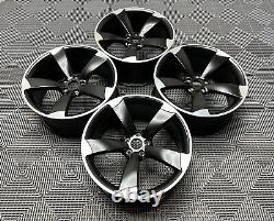 20 4x TTRS Rotor DEEP CONCAVE Style Alloy Wheels Satin Black Audi A5 A7 S5