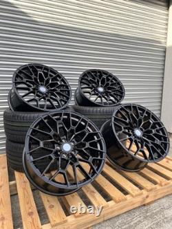20 BMW 827m Style Gloss Black Alloy Wheels + Tyres Fits G20 G30 G22 5X112