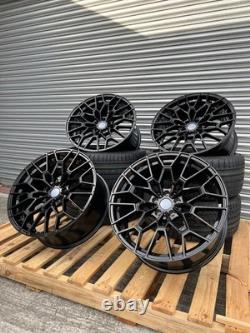 20 BMW 827m Style Gloss Black Alloy Wheels + Tyres Fits G20 G30 G22 5X112
