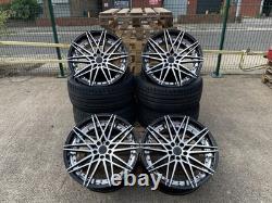 20 Black Polished bmw style alloy wheels 3/5/6/7 series m3 staggered + tyres