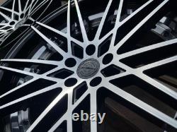 20 Black Polished bmw style alloy wheels 3/5/6/7 series m3 staggered + tyres