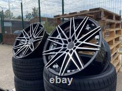 20 Black Polished bmw style alloy wheels 3/5/6/7 series m3 staggered + tyres