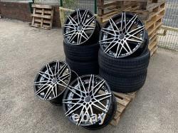 20 Black Polished bmw style alloy wheels 3/5/6/7 series m3 staggered + tyres