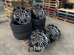 20 Black Polished bmw style alloy wheels 3/5/6/7 series m3 staggered + tyres