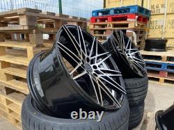 20 Black Polished bmw style alloy wheels 3/5/6/7 series m3 staggered + tyres