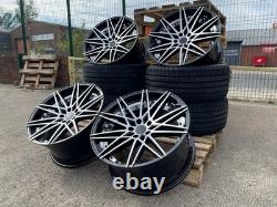 20 Black Polished bmw style alloy wheels 3/5/6/7 series m3 staggered + tyres