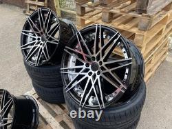 20 Black Polished bmw style alloy wheels 3/5/6/7 series m3 staggered + tyres