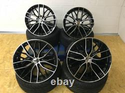 20'' Inch 405m Style Black Polished Alloy Wheels & Tyres Fits Bmw 3 4 5 6 Series