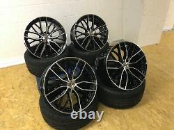 20'' Inch 405m Style Black Polished Alloy Wheels & Tyres Fits Bmw 3 4 5 6 Series