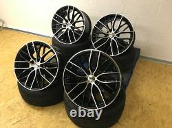 20'' Inch 405m Style Black Polished Alloy Wheels & Tyres Fits Bmw 3 4 5 6 Series