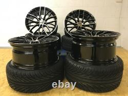 20'' Inch 405m Style Black Polished Alloy Wheels & Tyres Fits Bmw 3 4 5 6 Series