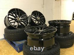 20'' Inch 405m Style Black Polished Alloy Wheels & Tyres Fits Bmw 3 4 5 6 Series