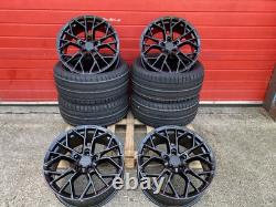 20'' Inch 405m Style Black Xt1 Alloy Wheels & Tyres Fits Bmw 3 4 5 6 Series