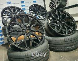 20'' Inch Black Vossen Hf2 Style Alloy Wheels & Tyres Fits Vw Transporter T5 T6