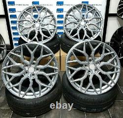 20'' Inch Chrome Vossen Hf2 Style Alloy Wheels & Tyres Fits Vw Transporter T5 T6
