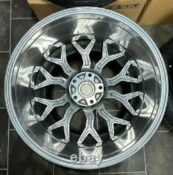20'' Inch Chrome Vossen Hf2 Style Alloy Wheels & Tyres Fits Vw Transporter T5 T6