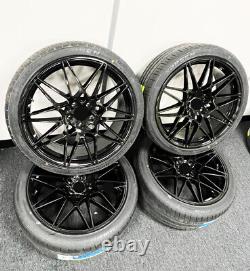 20'' Inch Competition 666m Style Blk Alloy Wheels & Tyres Fits Bmw 3/4 Series 4x