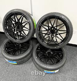 20'' Inch Competition 666m Style Blk Alloy Wheels & Tyres Fits Bmw 3/4 Series 4x