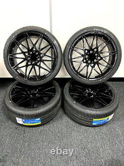 20'' Inch Competition 666m Style Blk Alloy Wheels & Tyres Fits Bmw 3/4 Series 4x
