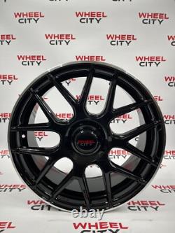 20 Inch Mercedes AMG Style Alloy Wheels Gloss Black Polished Lip Staggered