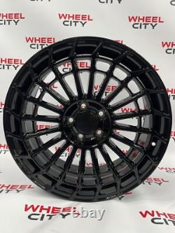 20 Inch Mercedes Maybach Twist Style Alloy Wheels Gloss Black Staggered 5x112