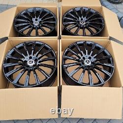 20'' Mercedes AMG Turbine Style Alloy Wheels Gloss Black C E S Class Staggered 4